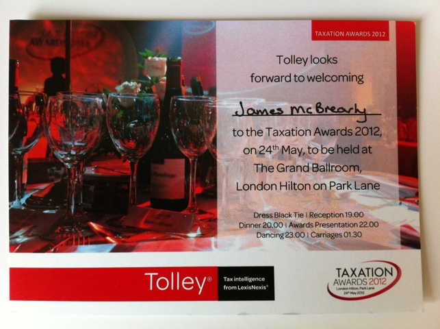 The Tolley Taxation Awards 2012