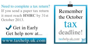 31st October HMRC tax return deadline