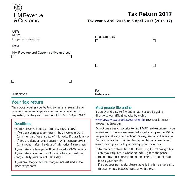 It’s time to complete your 2017 HMRC personal tax return