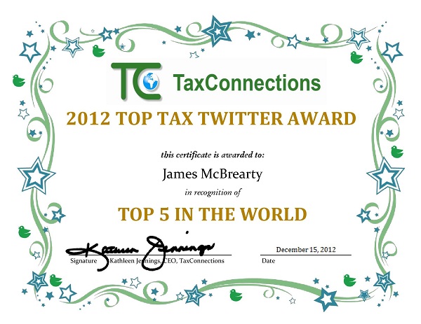 James McBrearty Top 5 Tax Twitter Award