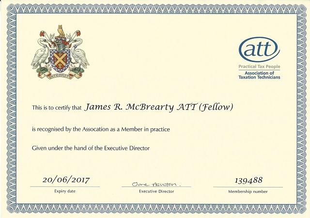 James McBrearty ATT Fellow Member in Practice 2016 2017