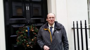 James McBrearty outside Number 11 Downing Street