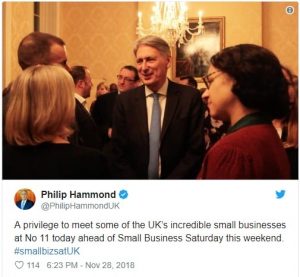 Philip Hammond Tweet 281118 SBS Downing Street Visit