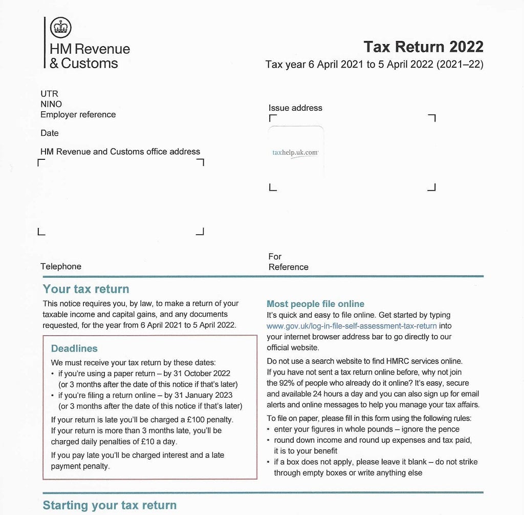 When Can I Do My Tax Return 2022 Uk