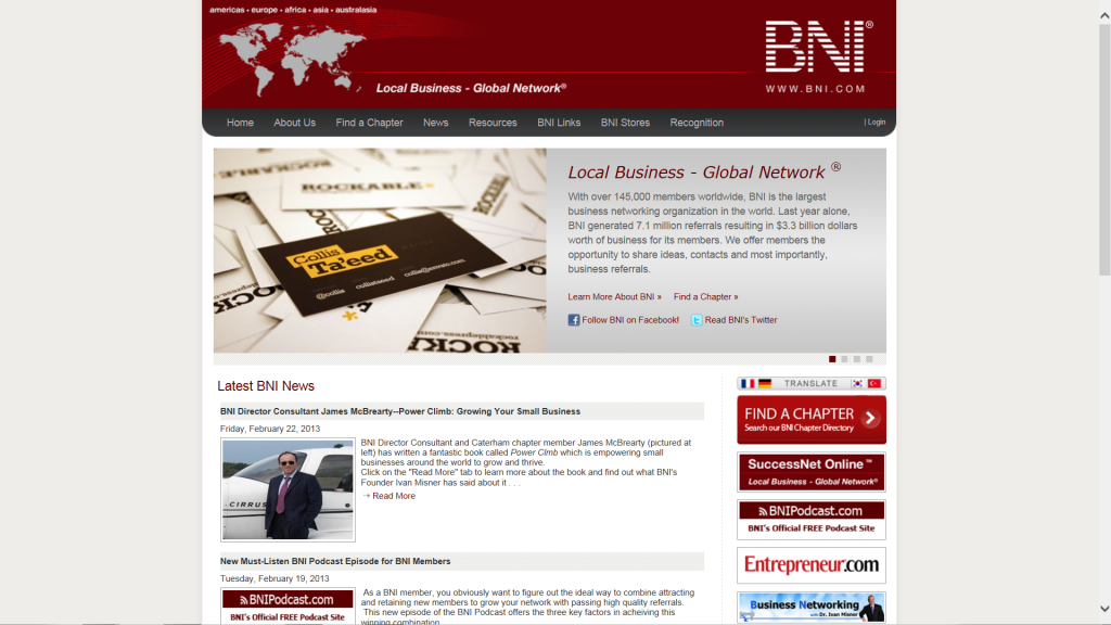 Power Climb book featured on the bni.com homepage